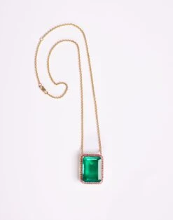 CYNTHIA ROWLEY Green Topaz And Pink Tourmaline Pendant