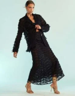 CYNTHIA ROWLEY3D Embroidered Tulle Skirt