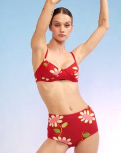 CYNTHIA ROWLEY Blossom Neoprene High-Waisted Bikini Bottom