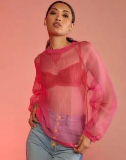 CYNTHIA ROWLEYA Breeze Pullover - Hot Pink