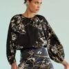 CYNTHIA ROWLEYAlice Silk Blouse - Black/Gold
