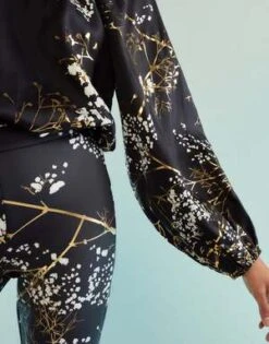 CYNTHIA ROWLEYAlice Silk Blouse - Black/Gold -Cynthia Rowley Shop Alice Silk Blouse 20230925223921