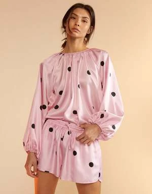 CYNTHIA ROWLEYAlice Silk Shorts - Black/Pink 1 CYNTHIA ROWLEYAlice Silk Shorts - Black/Pink