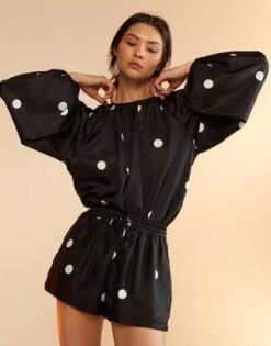 CYNTHIA ROWLEYAlice Silk Shorts - Black/White