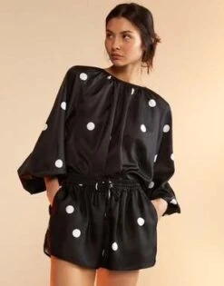 CYNTHIA ROWLEYAlice Silk Shorts - Black/White -Cynthia Rowley Shop Alice Silk Shorts 20230803173606 2