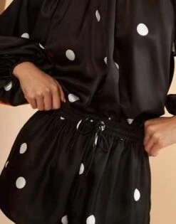 CYNTHIA ROWLEYAlice Silk Shorts - Black/White -Cynthia Rowley Shop Alice Silk Shorts 20230803173607 1