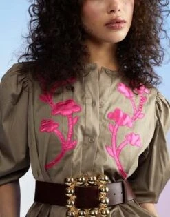 CYNTHIA ROWLEYAnnabelle Cotton Dress - KHAKI -Cynthia Rowley Shop Annabelle Cotton Dress 20230222224522