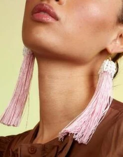 CYNTHIA ROWLEYBeaded Tassel Earring - LGHTPK -Cynthia Rowley Shop Beaded Tassel Earring 20220707225115