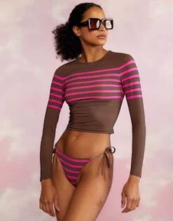 CYNTHIA ROWLEYBecca String Bikini Bottom - Brown/Pink -Cynthia Rowley Shop Becca String Bikini Bottom 20230601232803 2