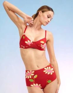CYNTHIA ROWLEYBlossom High-Waisted Bikini Bottom - Red Multi -Cynthia Rowley Shop Blossom High Waisted Bikini Bottom 20220509230443 1