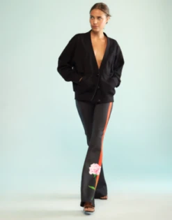 CYNTHIA ROWLEYBonded Fit And Flare Pant - Black/Red -Cynthia Rowley Shop Bonded Fit and Flare Pant 20231009050625 1