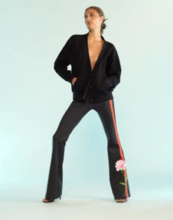 CYNTHIA ROWLEYBonded Fit And Flare Pant - Black/Red -Cynthia Rowley Shop Bonded Fit and Flare Pant 20231009050626