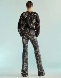 CYNTHIA ROWLEYBonded Fit And Flare Pants - Black/Gold 8 CYNTHIA ROWLEYBonded Fit And Flare Pants - Black/Gold -Cynthia Rowley Shop Bonded Fit and Flare Pants 20230925224008 1