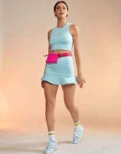 CYNTHIA ROWLEYBonded Mini Skirt - Blue