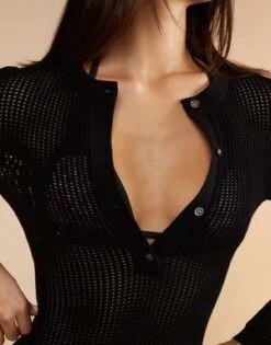 CYNTHIA ROWLEYBondi Crochet Knit Dress - Black -Cynthia Rowley Shop Bondi Crochet Knit Dress 20230729224927 3