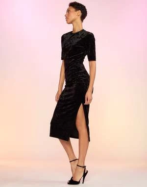 CYNTHIA ROWLEYCRUSH VELVET TEE DRESS - Black 2 CYNTHIA ROWLEYCRUSH VELVET TEE DRESS - Black - Image 2