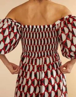 CYNTHIA ROWLEYCaprice Dress - Geo Blue/Red -Cynthia Rowley Shop Caprice Dress 20230801235618