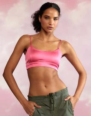 CYNTHIA ROWLEYCasey Satin Bralette - HTPNK 1 CYNTHIA ROWLEYCasey Satin Bralette - HTPNK