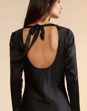 CYNTHIA ROWLEYCharlotte Silk Dress - Black 4 CYNTHIA ROWLEYCharlotte Silk Dress - Black - Image 4