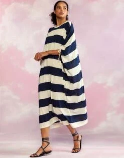 CYNTHIA ROWLEYChilmark Cotton Kaftee - Navy/White