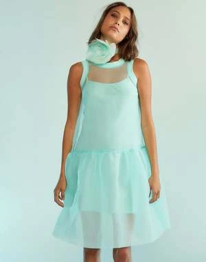 CYNTHIA ROWLEYChloe Organza Dress - Mint 2 CYNTHIA ROWLEYChloe Organza Dress - Mint - Image 2