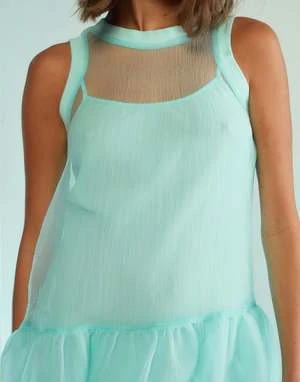 CYNTHIA ROWLEYChloe Organza Dress - Mint 7 CYNTHIA ROWLEYChloe Organza Dress - Mint - Image 7