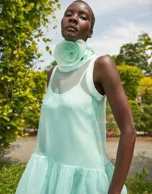 CYNTHIA ROWLEYChloe Organza Dress - Mint 11 CYNTHIA ROWLEYChloe Organza Dress - Mint - Image 11