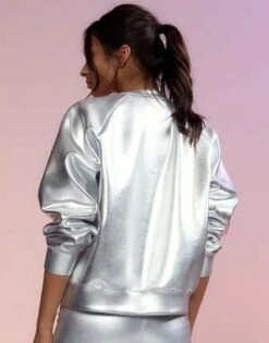 CYNTHIA ROWLEYBonded Pullover - Silver 11 CYNTHIA ROWLEYBonded Pullover - Silver -Cynthia Rowley Shop Chrome Bonded Pullover 20221201233708 2