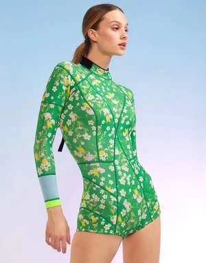 CYNTHIA ROWLEYClover Wetsuit - Green Multi 2 CYNTHIA ROWLEYClover Wetsuit - Green Multi - Image 2