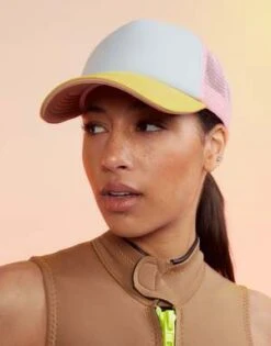 CYNTHIA ROWLEYColorblock Trucker Hat - Yellow/Blue/Pink