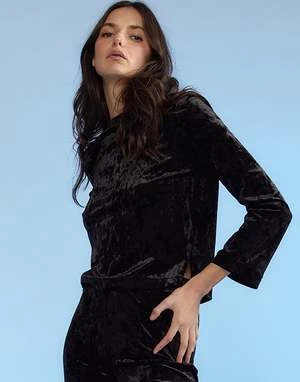 CYNTHIA ROWLEYCrushed Velvet Pullover - Back 1 CYNTHIA ROWLEYCrushed Velvet Pullover - Back