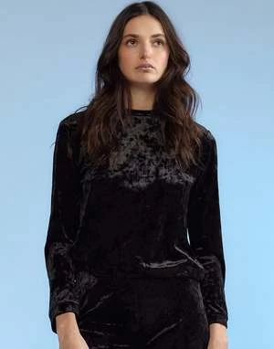 CYNTHIA ROWLEYCrushed Velvet Pullover - Back 2 CYNTHIA ROWLEYCrushed Velvet Pullover - Back - Image 2