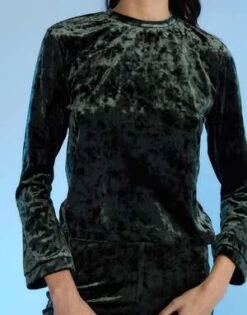 CYNTHIA ROWLEYCrushed Velvet Pullover - FRGRN -Cynthia Rowley Shop Crushed Velvet Pullover 20221229175605 3