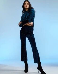 CYNTHIA ROWLEYCrushed Velvet Pullover - TEAL -Cynthia Rowley Shop Crushed Velvet Pullover 20221229175610