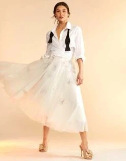 CYNTHIA ROWLEYButterfly Tulle Skirt - White -Cynthia Rowley Shop Cynthia Rowley Butterfly Tulle Skirt white 20230815233605