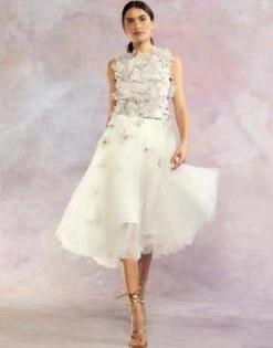 CYNTHIA ROWLEYButterfly Tulle Skirt - White -Cynthia Rowley Shop Cynthia Rowley Butterfly Tulle Skirt white 20230815233607 1