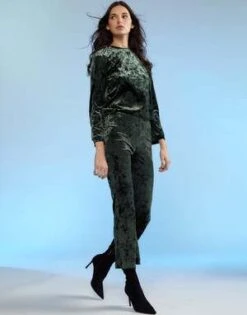 CYNTHIA ROWLEYCrushed Velvet Cropped Pants - FRGRN 9 CYNTHIA ROWLEYCrushed Velvet Cropped Pants - FRGRN -Cynthia Rowley Shop Cynthia Rowley Crushed Velvet Cropped Pants FRGRN 20230104201408