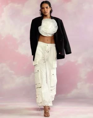 CYNTHIA ROWLEYKim Cargo Pant - White 2 CYNTHIA ROWLEYKim Cargo Pant - White - Image 2