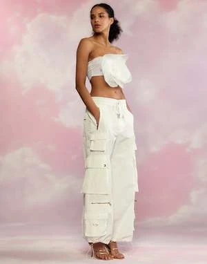 CYNTHIA ROWLEYKim Cargo Pant - White 4 CYNTHIA ROWLEYKim Cargo Pant - White - Image 4