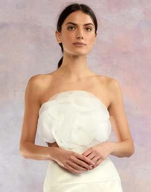 CYNTHIA ROWLEYOrganza Flower Bandeau Top 5 CYNTHIA ROWLEYOrganza Flower Bandeau Top - Image 5