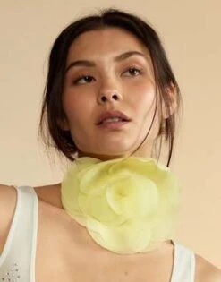 CYNTHIA ROWLEYOrganza Flower Ties - Yellow