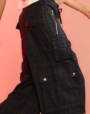 CYNTHIA ROWLEYPlaid Cargo Pants - Black/White 8 CYNTHIA ROWLEYPlaid Cargo Pants - Black/White - Image 8