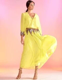 CYNTHIA ROWLEYSelene Sequin Skirt - Yellow -Cynthia Rowley Shop Cynthia Rowley Selene Sequin Skirt Yellow 20230307222043 1