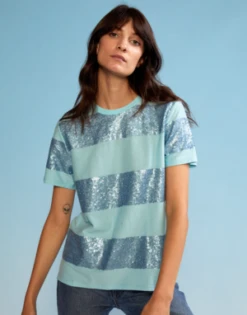 CYNTHIA ROWLEYSequin Tee - Blue Stripe -Cynthia Rowley Shop Cynthia Rowley Sequin Tee Blue Stripe 20220902030812 1