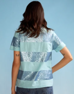 CYNTHIA ROWLEYSequin Tee - Blue Stripe -Cynthia Rowley Shop Cynthia Rowley Sequin Tee Blue Stripe 20220902030813 1