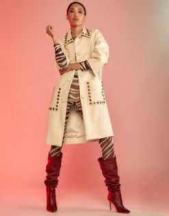 CYNTHIA ROWLEYStudded Vegan Leather Coat -Cynthia Rowley Shop Cynthia Rowley Studded Vegan Leather Coat 20231013183404