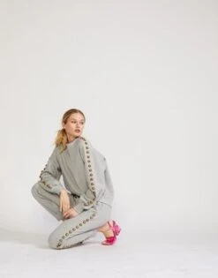 CYNTHIA ROWLEYStudded Sweatpants - Heather Grey -Cynthia Rowley Shop Cynthia Rowley Studded sweatpants HGREY 20210416224728 1