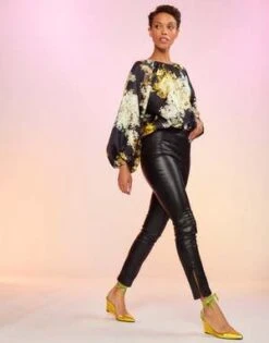 CYNTHIA ROWLEYVegan Leather Pants - Black