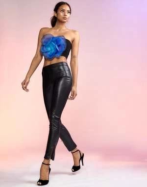 CYNTHIA ROWLEYVegan Leather Pants - Black 8 CYNTHIA ROWLEYVegan Leather Pants - Black - Image 8