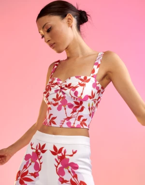 CYNTHIA ROWLEYDevi Bonded Tank - Pink/Red Floral 2 CYNTHIA ROWLEYDevi Bonded Tank - Pink/Red Floral - Image 2